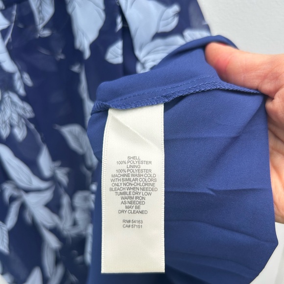 NEW Eliza J Dress Women Plus Sz 18 Floral Halter Blue Pleated Short Dressy Party - Picture 7 of 15